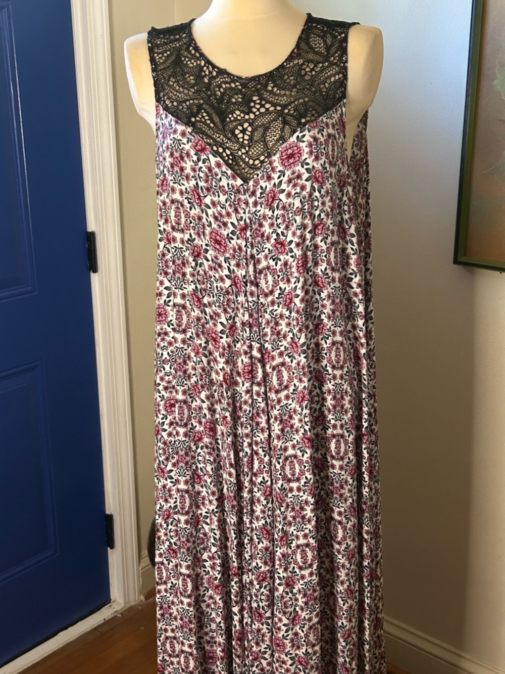 TorridPink and Black Floral Print Dress. Like New